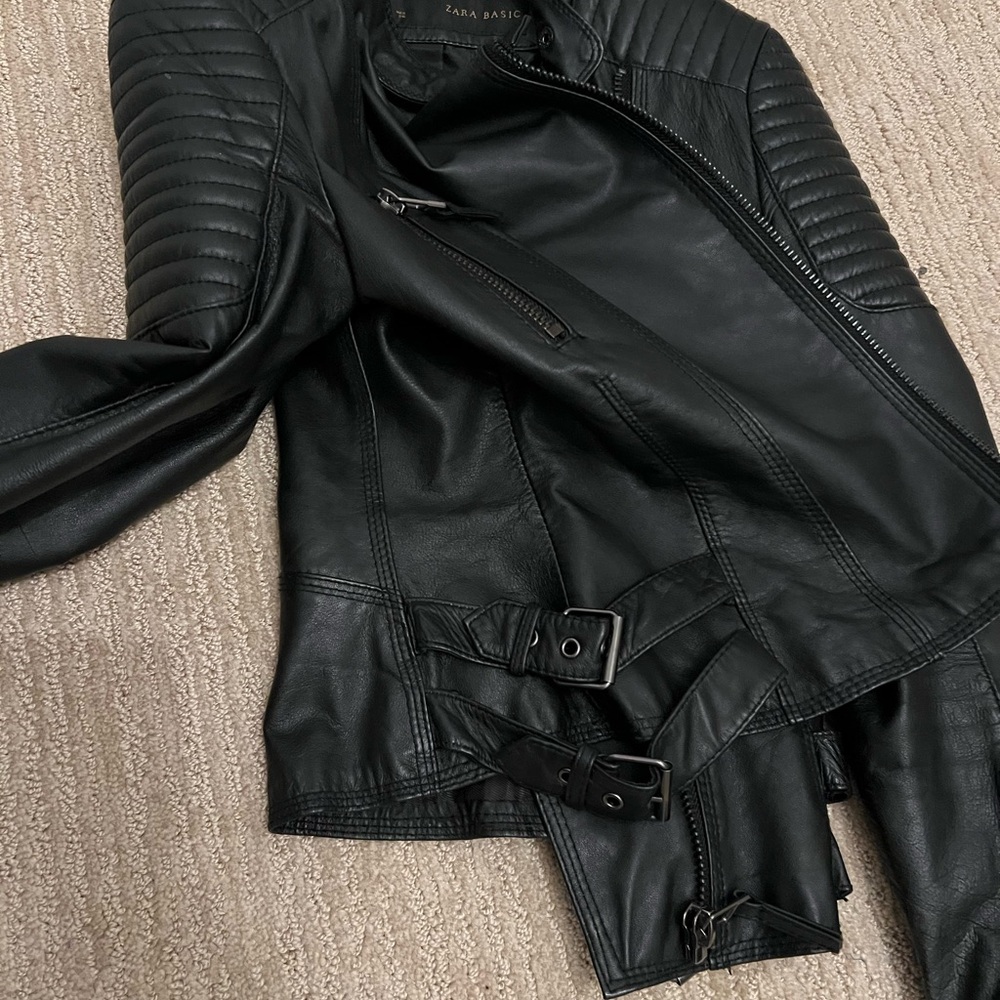 Zara Basic Moto Leather Jacket - image 4